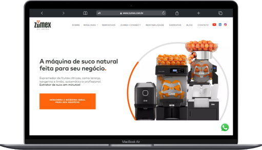Mockup do site Zumex