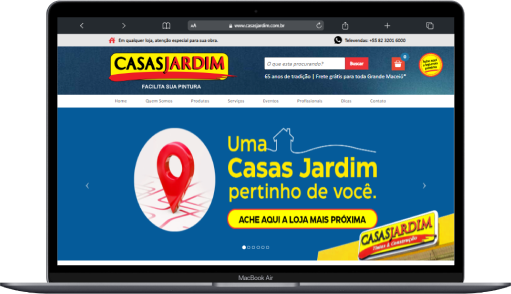 Mockup do site Casas Jardim